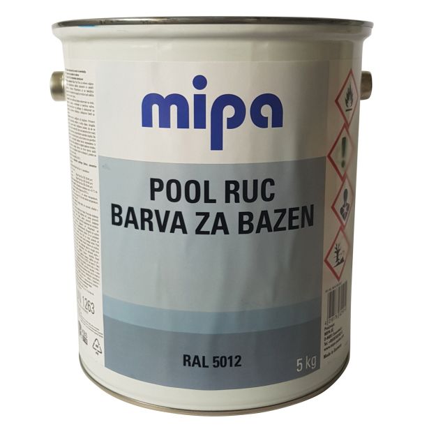 BARVA ZA BAZEN MIPA POOL RUC 5KG RAL.: 5012 BAZENSKO MODRA