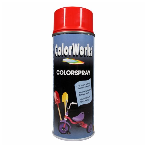 BARVNI SPREJ COLORWORKS ALKID RAL.: 2002 400 ML SV. RDEČA