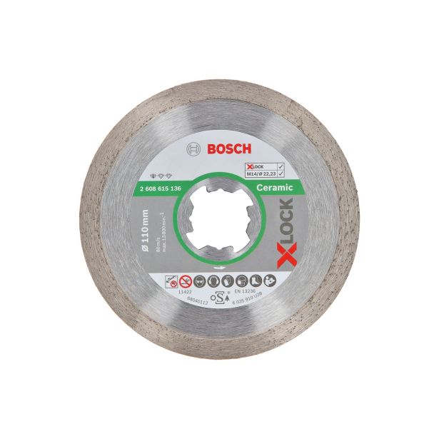 DIAMANTNA REZALNA PLOŠČA BOSCH 110X22.23X1.6X7.5MM X-LOCK ZA KERAMIKO