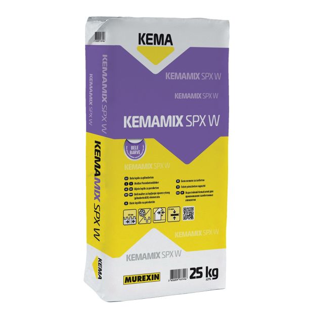 GRADBENO LEPILO KEMA KEMAMIX SPX W BELA 25KG - LEPILO ZA PLINOBETON