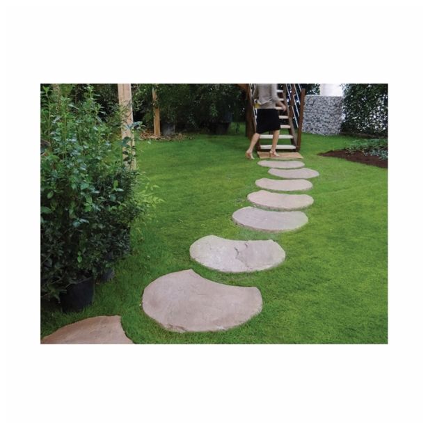 IZDELEK IZ KAMNA ALPCOLOR STOPNIK POLMESEC, 2-4CM, FI 40CM, RJAVI