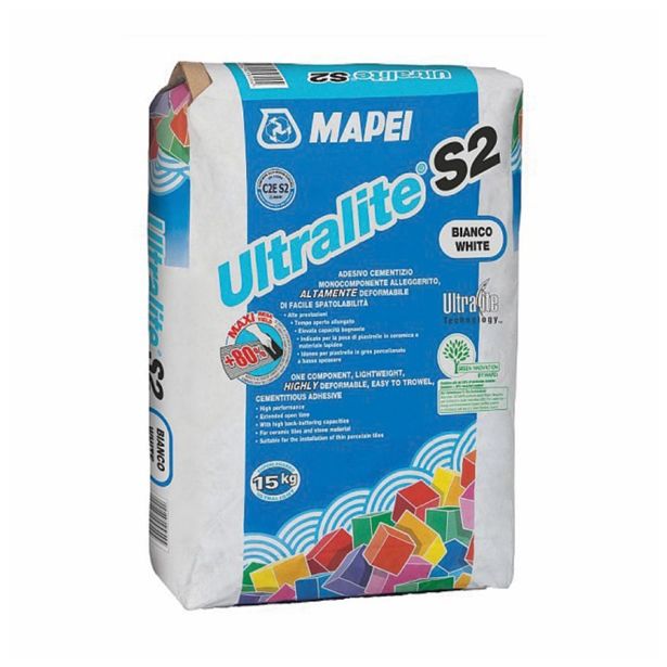 LEPILO ZA PLOŠČICE MAPEI ULTRALITE S2 15KG BELA C2E S2