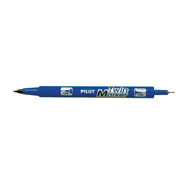 MARKER PILOT Z DVOJNO KONICO, MODER