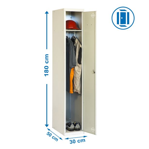 ORODNA OMARA-KRILNA VRATA SIMONRACK 1800X300X500 MM, 1 POLICA GARDEROBNA, SIVA
