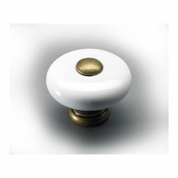 POHIŠTVENI ROČAJ HETTICH DIY GUMB FI 33 MM PORCELAN, BEL