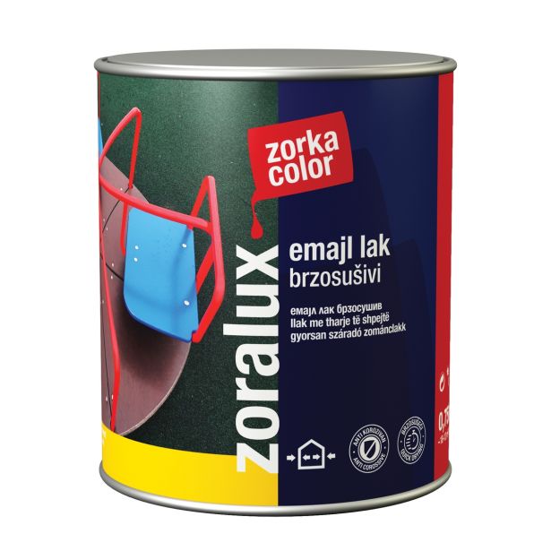 POKRIV.PREM.ZA KOV.,LES ZORKA DEKOR ZORALUX EMAJL LAK BELA 0.75 L 1503 HITROSUŠEČI