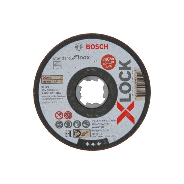 REZALNA PLOŠČA ZA RF BOSCH 115X1.6MM T41, RAVNA X-LOCK