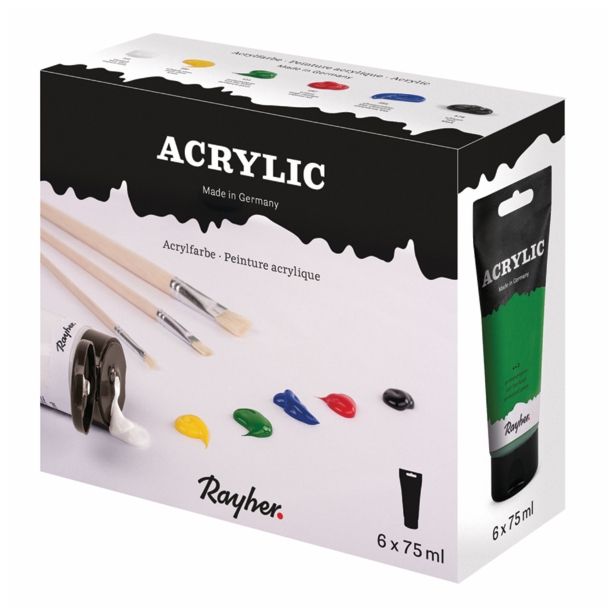 BARVA RAYHER SET AKRILNIH BARV ARTISTS 6X75 ML