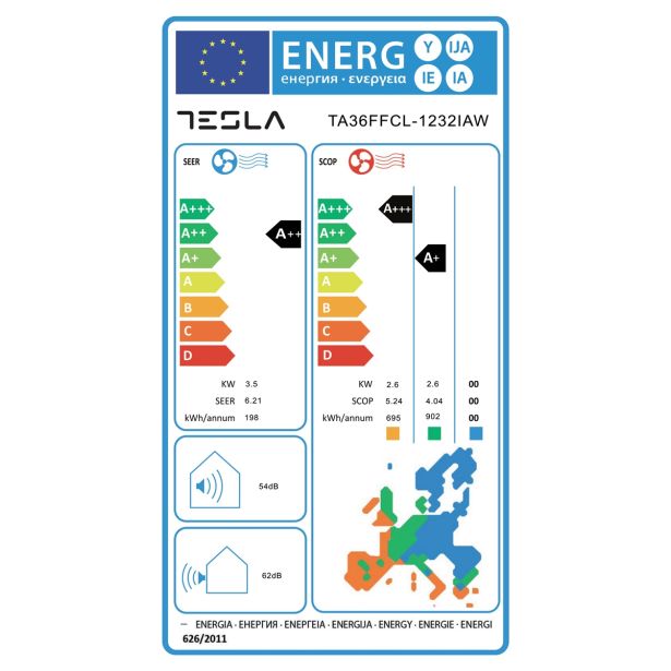 SPLIT ENOJNA INVERTER TESLA TA36FFCL-1232IAW 3.5KW, NOT+ZUN. ENOTA