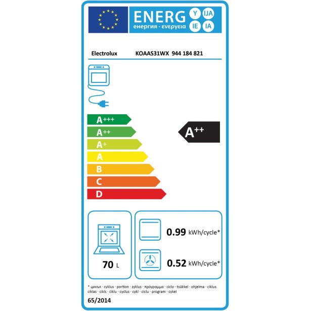 VGRADNA PARNA PEČICA ELECTROLUX KOAAS31WX