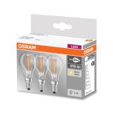 LED ŽARNICA E14 OSRAM BASE CLP40 4W/827 CL 220-240V FILAMENT PAK/3