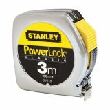 TRAČNI METER Z ZAPONKO STANLEY 3M X 12.7 MM, POWERLOCK KROMIRANO OHIŠJE