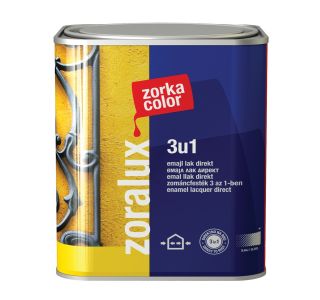ANTIKOROZIVNI PREMAZ ZORKA DEKOR ZORALUX 3V1 EMAJL LAK DIREKT BELA 0.75 L 9016