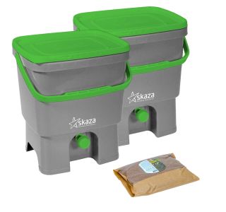 BOKASHI ORGANKO 1 SET  (2 X 16 L), GREY GREEN //80001 BRAN (1KG)