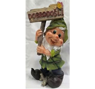 FIGURA, OKRASNA PALČEK S TABLO DOBRODOŠLI VIŠ. 35 CM