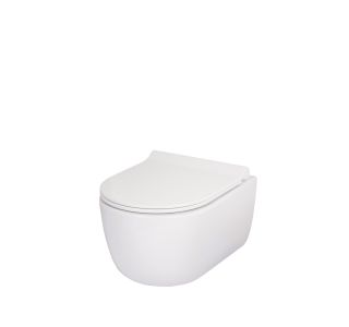 KERAMIČNA WC ŠKOLJKA GEPARD SANITARY TULIP 36X49 VISEČA RIMLESS Z WC DESKO SLIM