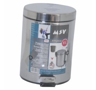 KOŠ ZA SMETI MSV S PEDALKO, 5 L, INOX