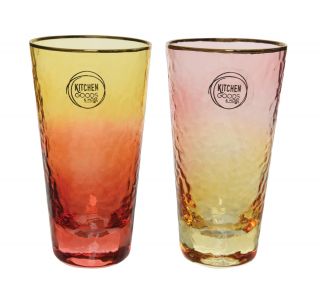 KOZAREC ZA VODO/SOK DECORIS 300 ML Z ZLATIM ROBOM REDEČE RUMENI
