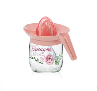 KUHINJSKI PRIPOMOČEK HEREVIN OŽEMALNIK S POSODO 0.425L STEKLEN VINTAGE BIRDS