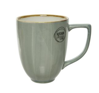 LONČEK DECORIS 310 ML LIST ZELEN/MODER PORCELAN