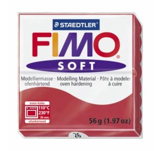 MODELIRNA MASA, PLASTELIN FIMO SOFT 26, T.RDEČA 56 G