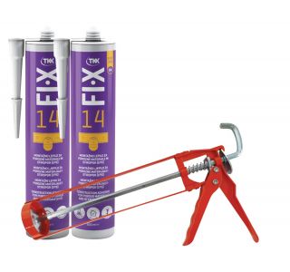 MONTAŽNO LEPILO FIX 14 2X300 ML ZA STRIOPOR IN POROZNE MATERIALE + GRATIS PIŠTOLA