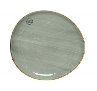 PLITVI KROŽNIK DECORIS LIST 26.6X25X3CM ZELEN/MODER PORCELAN