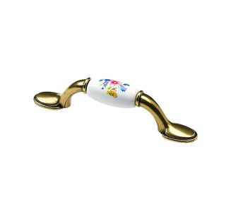 POHIŠTVENI ROČAJ HETTICH DIY 76 MM, Z ROŽICO MS/PORCELAN