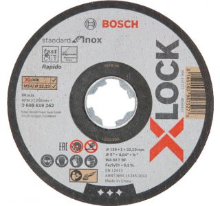 REZALNA PLOŠČA X-LOCK STANDARD FOR INOX 10X125X1X22.23MM, RAVNA