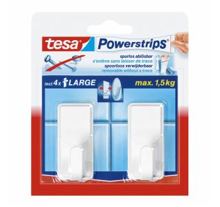 SAMOLEPILNI IZDELEK TESA POWERSTRIPS KLJUKICA KLASIK BELA 2 KOSA