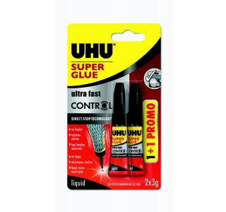 SEKUNDNO LEPILO UHU SUPER GLUE CONTROL 3 ML 1+1 GRATIS