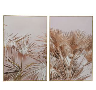SLIKA DECORIS SLIKA 2 VZORCA PALMOVIH LISTOV SORT, 40 X 60CM