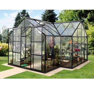 STEKLEN RASTLINJAK VITAVIA ORANŽERIJA SIRIUS ESG 3MM ČRNA 3.8X3.8M