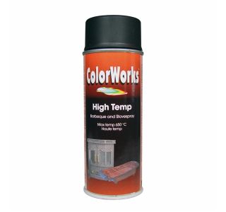 TEMPERATURNI SPREJ COLORWORKS HIGH TEMP 600°C 400 ML ČRNA MAT - OGNJEODPOR.