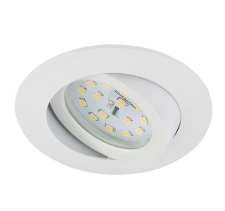 VGRADNA STROPNA SVETILKA PRISMA 1X5W LED,FI=82MM,GIBLJIVA BELA, OKR., IP23