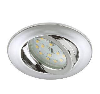 VGRADNA STROPNA SVETILKA PRISMA 1X5W LED,FI=82MM,GIBLJIVA KROM, OKR., IP23