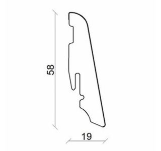 ZAKLJUČNA TALNA LETEV FN HRAST HARBOUR SIVI 19X58X2400 MM MDF