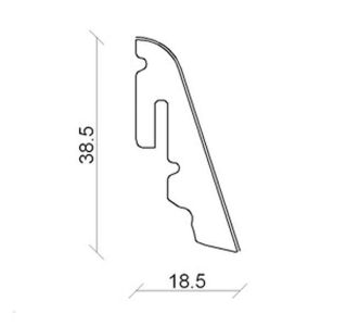 ZAKLJUČNA TALNA LETEV FN POLETNI HRAST SIVI 18.5X38.5X2400 MM MDF